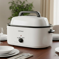 22QT Electric Roaster Oven Turkey Roaster with Visible and Self-Basting Lid