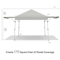 17 Feet x 10 Feet Foldable Pop Up Canopy with Adjustable Instant Sun Shelter