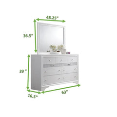 Traditional Style Queen 4 Pc Storage Bedroom Set Made with Wood in White