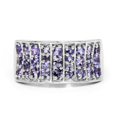 1.23 Carat Genuine Tanzanite .925 Sterling Silver Ring