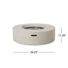 Modern Outdoor 50,000 BTU Round MgO Concrete Propane Fire Pit