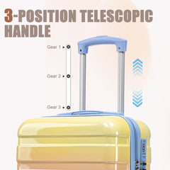 14'/20' 2-Piece PC Spinner Wheel Luggage Set in Gradient Blue and Yellow