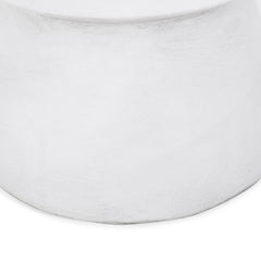 Outdoor Lightweight Concrete End Table with Hourglass Structure, Antique White
