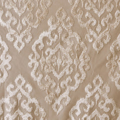 Knitted Jacquard Damask Total Blackout Grommet Top Curtain Panel