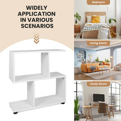 24 Inch 3-Tier Geometric Bookshelf with Thick Foot Pads
