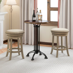 24/26 Inches Swivel Bar Stools Set of 2 wth Wooden Frame-26.5 inches