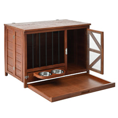 33" Solid Wood Dog Crate Furniture - Foldable Indoor Kennel