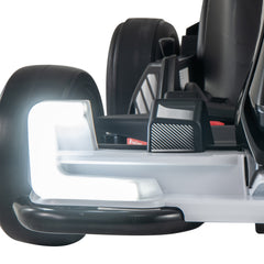 24V Kids Go Kart Licensed Audi Adjustable Ride on Racing Toy with Horn-Black & White