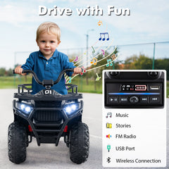 24V Kids Ride on Electric ATV Quad Car with Realistic Sounds and LED Lights