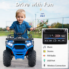 24V Kids Ride on Electric ATV Quad Car with Realistic Sounds and LED Lights