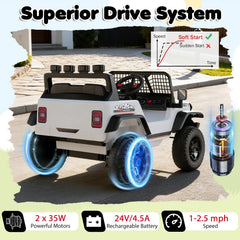 24V Ride On Car for Kids with Parent Remote Control and Music