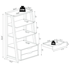 4-Tier Ladder Bookshelf Storage Display with Drawers