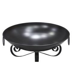 24 Inch Heavy-Duty Metal Fire Pit Bowl Outdoor Wood-Burning Firepit with Handles