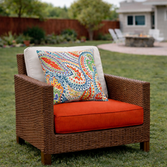 2 Pack Outdoor Throw Pillows, Waterproof & Fade-Resistant Patio Cushions (18x18 Inch)