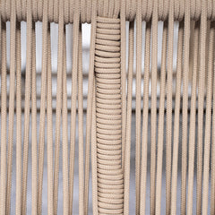 Beige and White Adjustable Sunlounge with Woven Rope Base