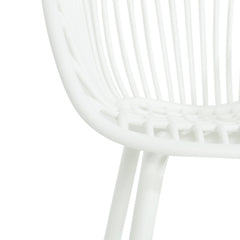 Modern Mykonos Outdoor Dining Chairs Set of 2 with Weather-Resistant White Plastic Resin