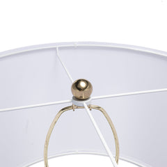 D15x29.5' Gold and White Table Lamp with Round Four Tiered Body