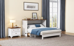 Solid Pine Murphy Bed Chest with Charging Station and Large Storage Drawer