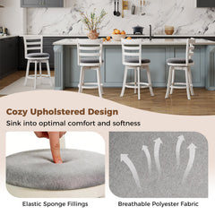 25"/30.5" Swivel Barstools Set of 2 360° Rotating Bar/Counter Height Chairs with Upholstered Seat