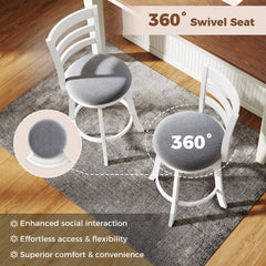 25"/30.5" Swivel Barstools Set of 2 360° Rotating Bar/Counter Height Chairs with Upholstered Seat