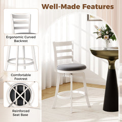 25"/30.5" Swivel Barstools Set of 2 360° Rotating Bar/Counter Height Chairs with Upholstered Seat