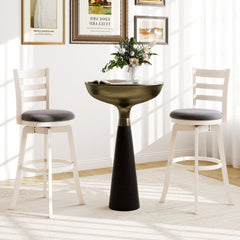 25"/30.5" Swivel Barstools Set of 2 360° Rotating Bar/Counter Height Chairs with Upholstered Seat