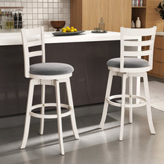 25"/30.5" Swivel Barstools Set of 2 360° Rotating Bar/Counter Height Chairs with Upholstered Seat