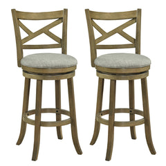 25/30 Inch Swivel Bar Stools Set of 2 with Backrests and Wood Frame