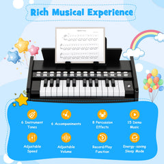 25 Keys Kids Piano Keyboard with Adjustable Speed and Volume