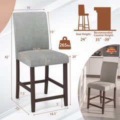 25 Inch Counter Height Set of 2 Bar Stools