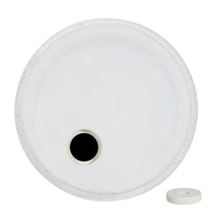 Tess MGO Outdoor Patio Side Table Umbrella Base in White Marble