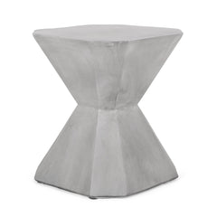 Modern Outdoor Lightweight Concrete Side Table in Natural Color