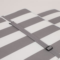 2-Piece Outdoor Chaise Lounge Cushion Set, Grey/White