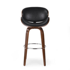 Lumos Mid Century Modern Upholstered Swivel Barstool