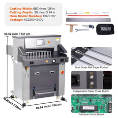 26-Inch Electric Heavy-Duty Hydraulic Paper Cutter Machine With Touchscreen (SAK92518)