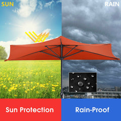 9Ft Patio Bistro Half Round Umbrella