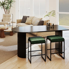 26 inch Bar Stools Set of 4 Counter Height Barstools with Faux Leather Upholstered Seat