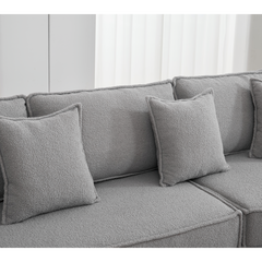 Folding Convertible 3-Seat Sleeper Sofa Bed in Gray