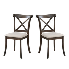 Wooden X Back Dining Chairs Set of 2 - Brown