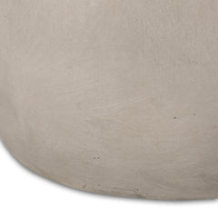 Outdoor Oval-Shaped Side Table, Light Grey