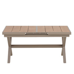 Flexible Outdoor Dining Set with Extendable Table and Six Chairs