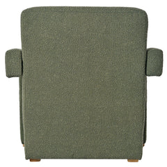 Upholstered Accent Chair with Wood Legs and Open Arms