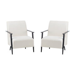 Modern Beige Lounge Chair Set with Polyester Upholstery and Metal Frame