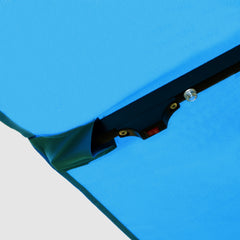 15 x 9 ft Double-Sided Outdoor Market Umbrella with Lights and Base – Blue