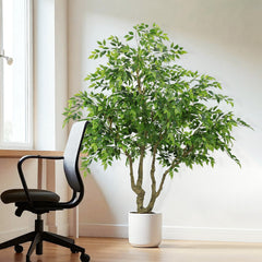 7FT Artificial Banyan Tree Realistic Silk Leaves