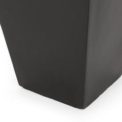 13' Outdoor Modern MGO Small Cast Stone Planter, Black