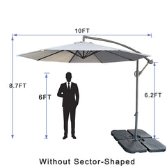 10 ft Offset Cantilever Patio Umbrella with Crank Gray