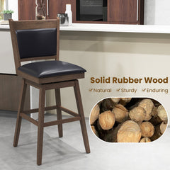 25/29 Inch Padded Bar Stools Set of 2 with Swivel Seat and Footrest