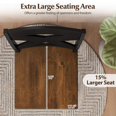 29" Rubberwood Swivel Barstools Set of 4 with Backrest and Large Seat