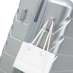3-Piece ABS Spinner Wheel Luggage Set with Combination Lock - Silver